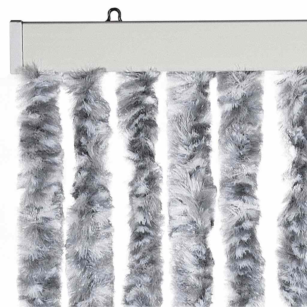 vidaXL Insect Curtain White and Grey 56x185 cm Chenille 4