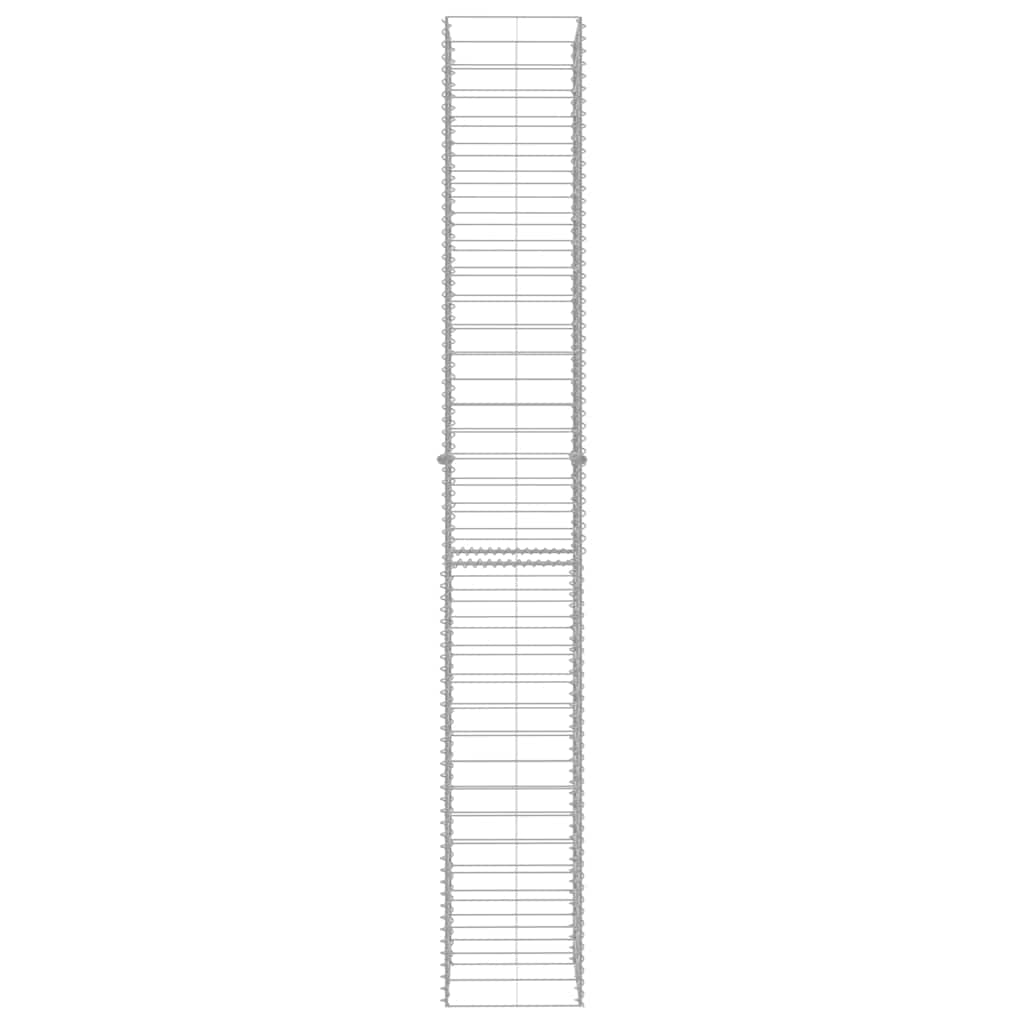 145088 vidaXL Gabion Baskets 3 pcs Galvanised Steel 25x25x197 cm 4
