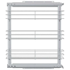 vidaXL 3-Tier Pull-out Kitchen Wire Basket Silver 47x15.5x55.5 cm 4