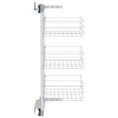 vidaXL 3-Tier Pull-out Kitchen Wire Basket Silver 47x25x56 cm 5