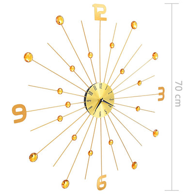 Wall Clock Metal 70 cm Golden