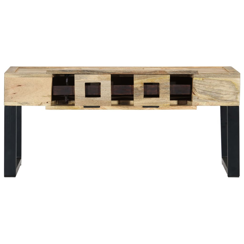 Coffee Table Cassette Style 100x52x45 cm Solid Mango Wood