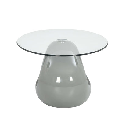 Coffee Table with Oval Glass Top High Gloss Grey