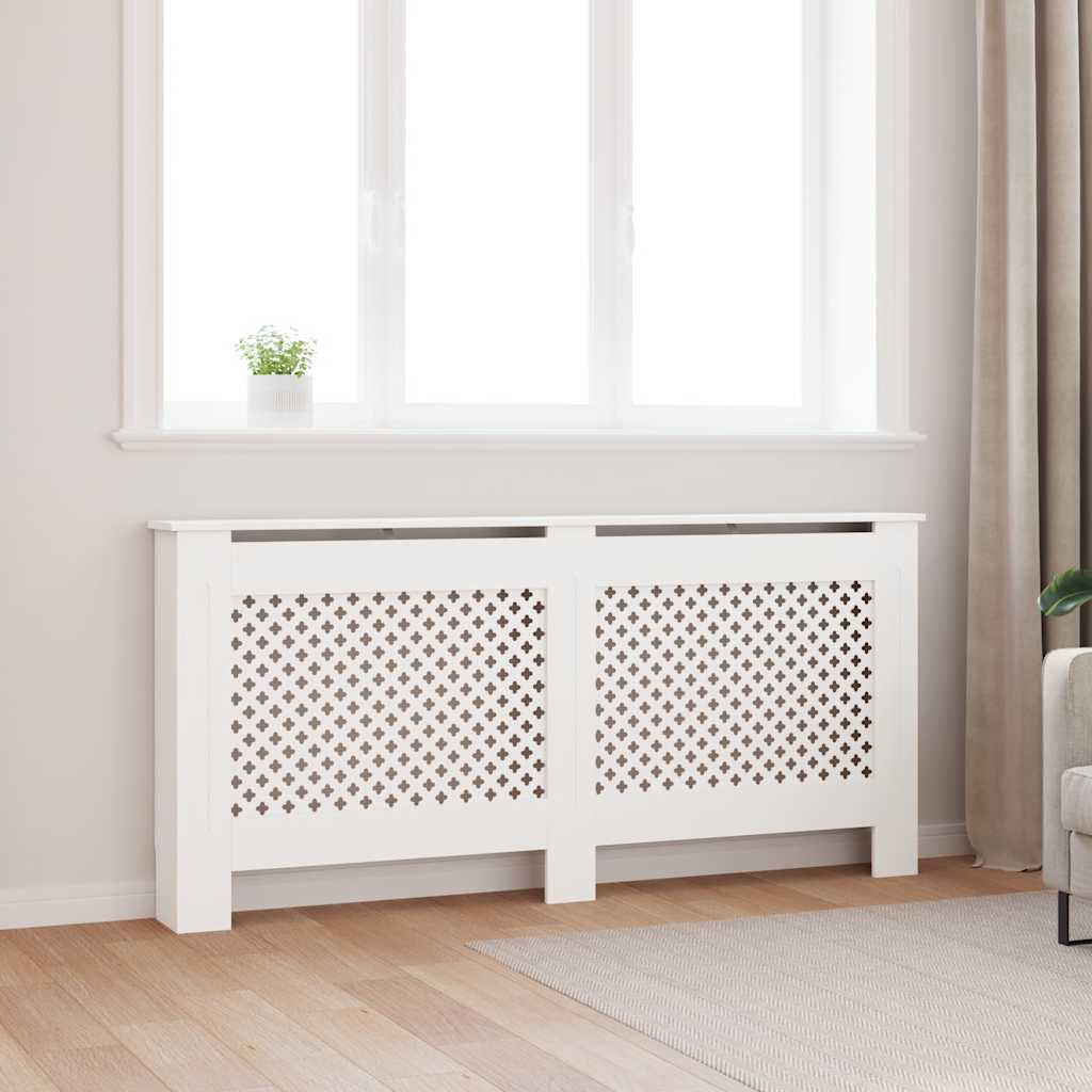 MDF Radiator Cover 78 cm White 172 cm 19 cm