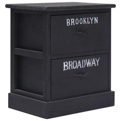 vidaXL Cabinet | Black | Paulownia Wood | 38x28x45 cm | Bedside Table 1