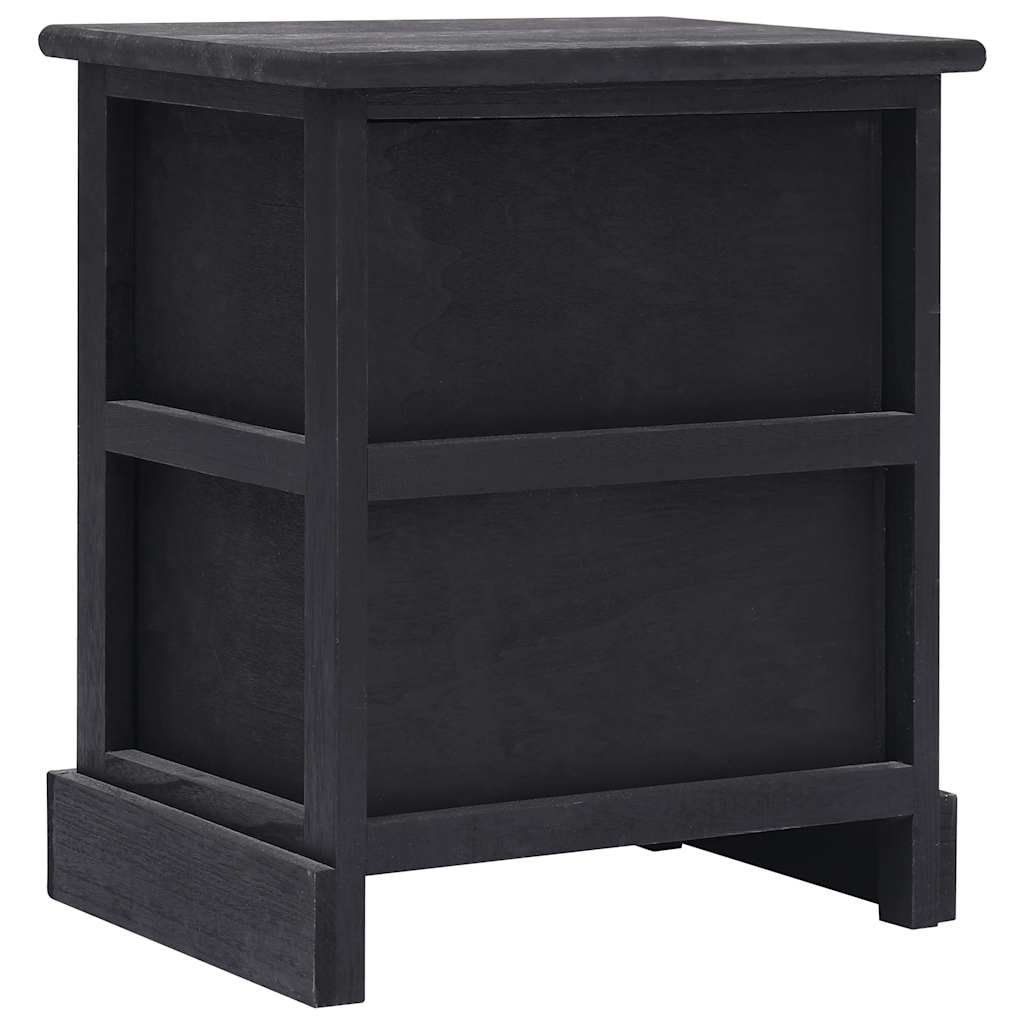 vidaXL Cabinet | Black | Paulownia Wood | 38x28x45 cm | Bedside Table 4