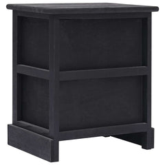 vidaXL Cabinet | Black | Paulownia Wood | 38x28x45 cm | Bedside Table 4