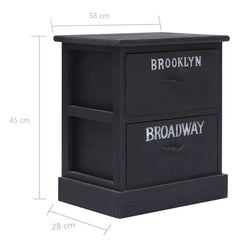 vidaXL Cabinet | Black | Paulownia Wood | 38x28x45 cm | Bedside Table 6