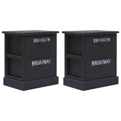 vidaXL Cabinet | Set of 2 | Black | Paulownia wood | Compact | Cabinet 1