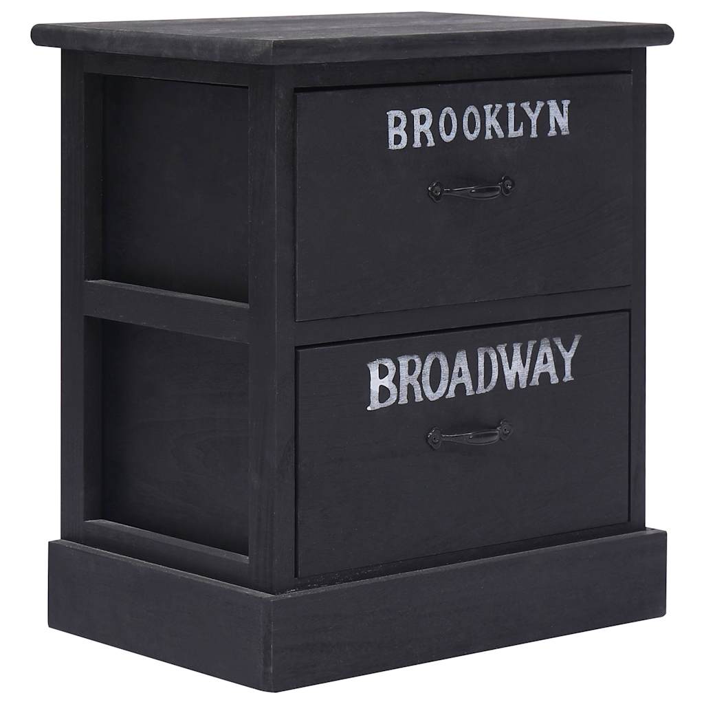 vidaXL Cabinet | Set of 2 | Black | Paulownia wood | Compact | Cabinet 2