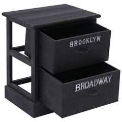 vidaXL Cabinet | Set of 2 | Black | Paulownia wood | Compact | Cabinet 4