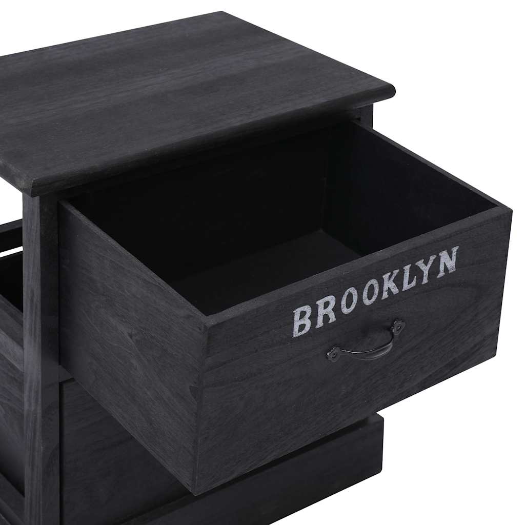 vidaXL Cabinet | Set of 2 | Black | Paulownia wood | Compact | Cabinet 6