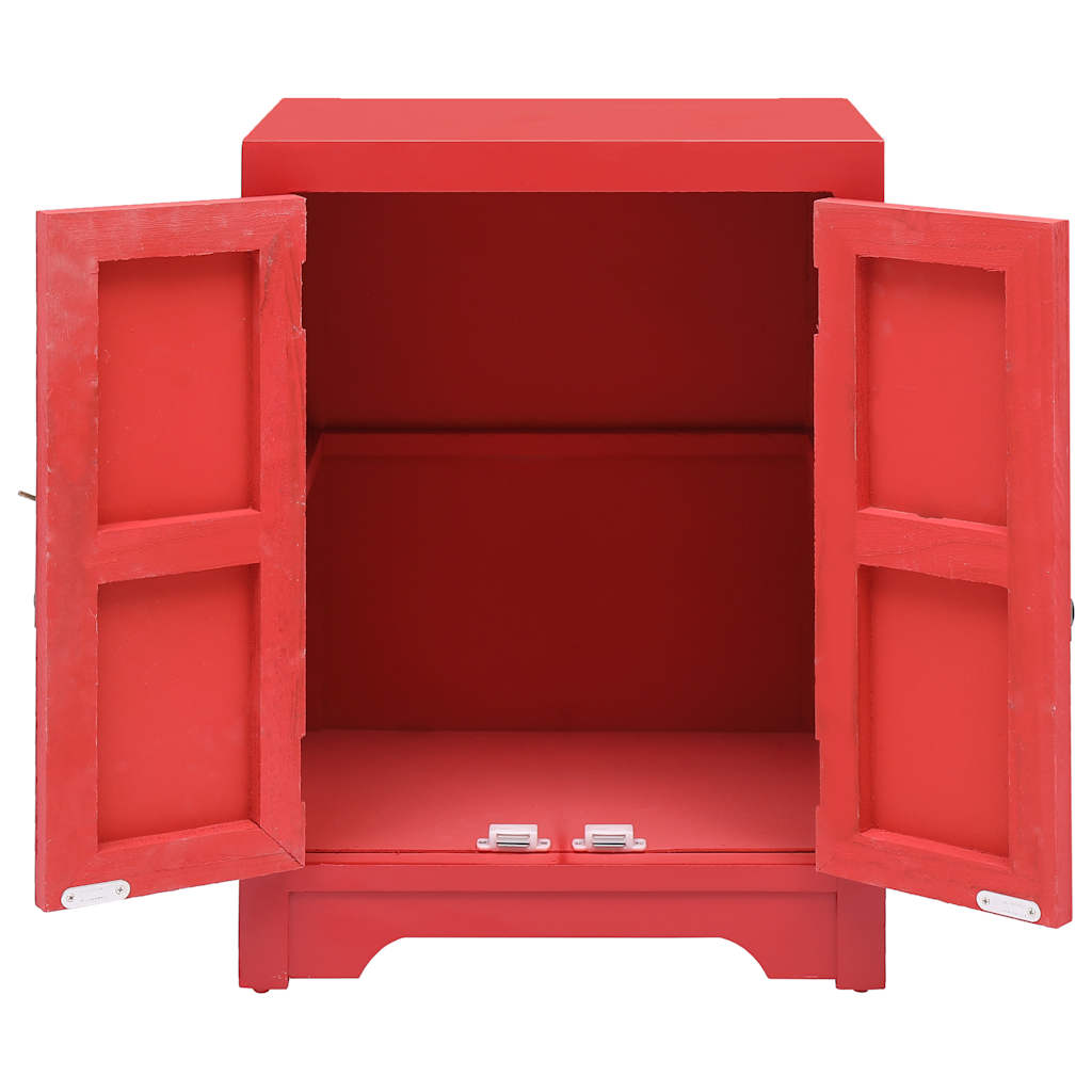 Bedside Cabinet 38x28x52 cm Paulownia Wood Red