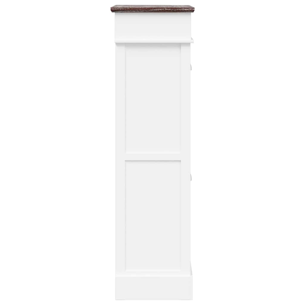 vidaXL Shoe Cabinet | Brown and White | Paulownia Wood | Medium | Shoe Cabinet 5