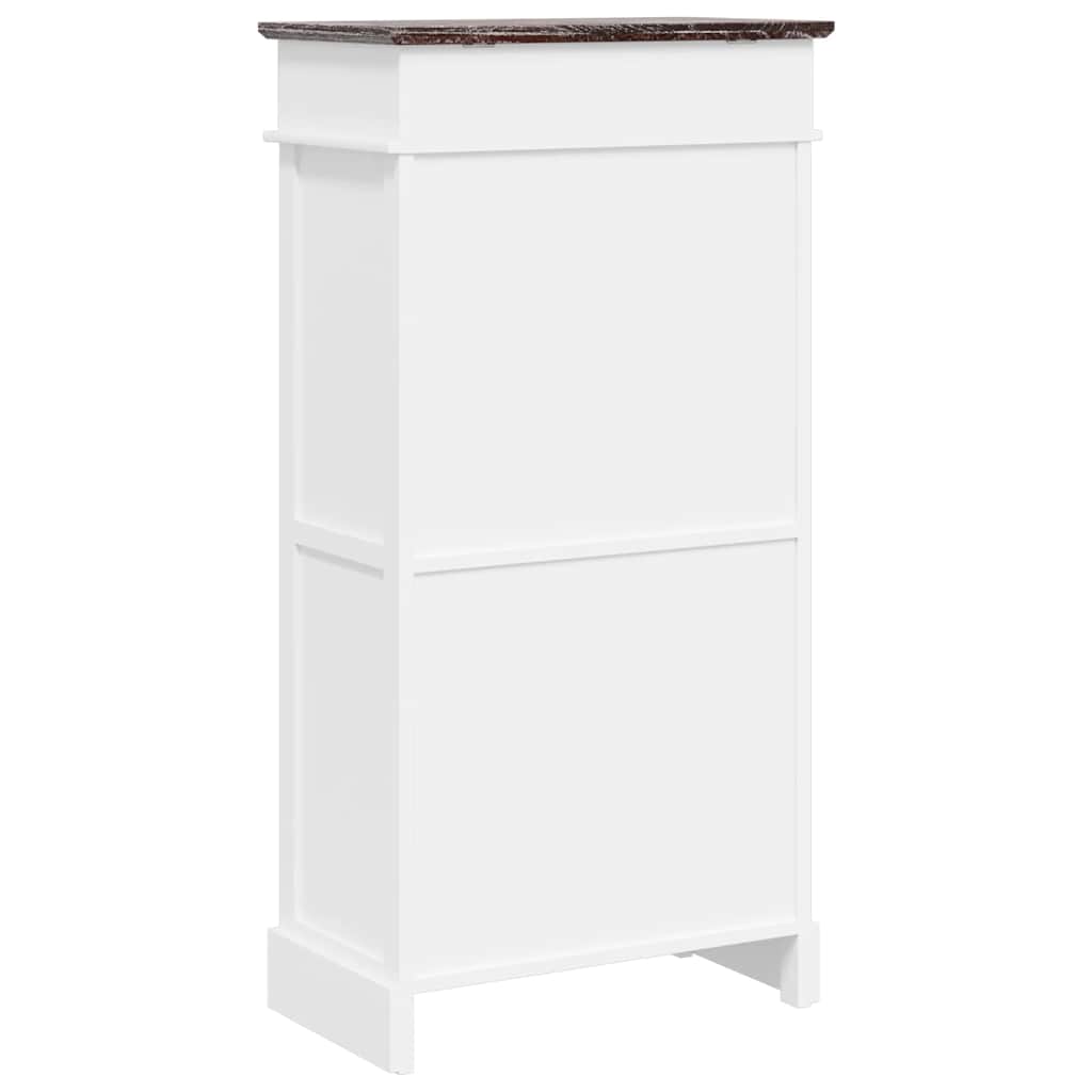 vidaXL Shoe Cabinet | Brown and White | Paulownia Wood | Medium | Shoe Cabinet 6