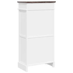 vidaXL Shoe Cabinet | Brown and White | Paulownia Wood | Medium | Shoe Cabinet 6