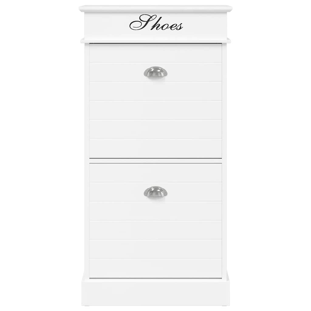 vidaXL Shoe Cabinet | White | Paulownia Wood | 50x28x98 cm | Shoe Cabinet 4