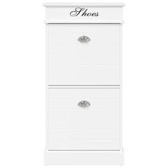vidaXL Shoe Cabinet | White | Paulownia Wood | 50x28x98 cm | Shoe Cabinet 4