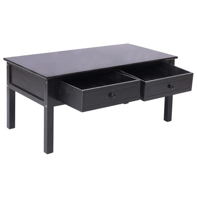 Coffee Table Black 100x50x45 cm Wood