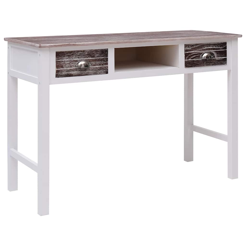 Writing Desk 110x45x76 cm Wood White and brown