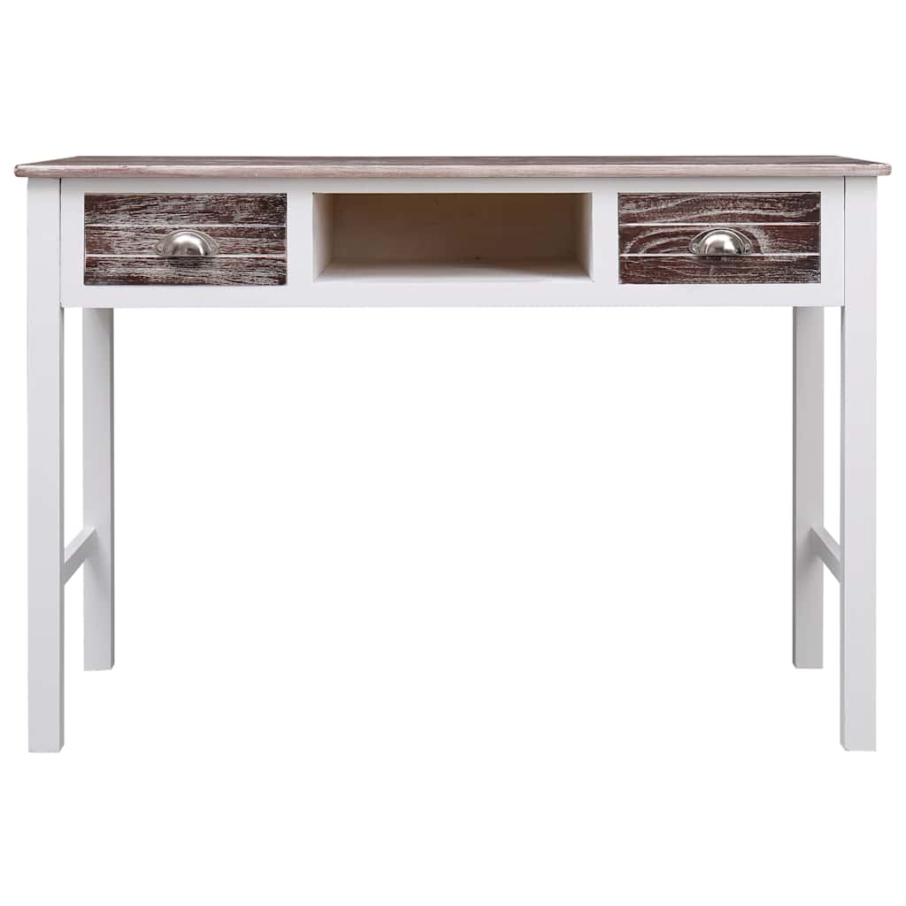 Writing Desk 110x45x76 cm Wood White and brown