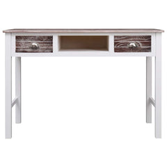 Writing Desk 110x45x76 cm Wood White and brown