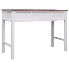 Writing Desk 110x45x76 cm Wood White and brown