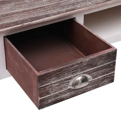 Writing Desk 110x45x76 cm Wood White and brown