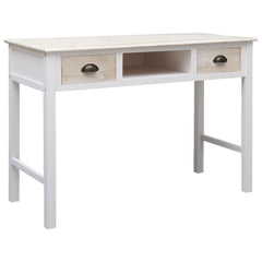 vidaXL Console Table | Natural Colour and White | Poplar Wood and Paulownia Wood 1
