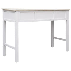 vidaXL Console Table | Natural Colour and White | Poplar Wood and Paulownia Wood 5
