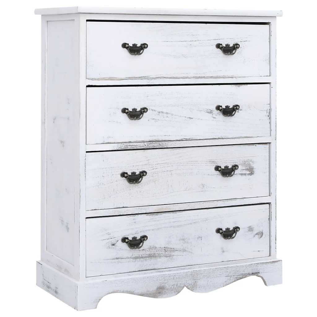 284180 vidaXL Drawer Cabinet White 60x30x75 cm Wood 1