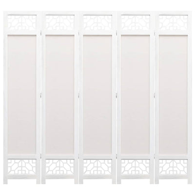 5-Panel Room Divider Cream 175x165 cm Fabric