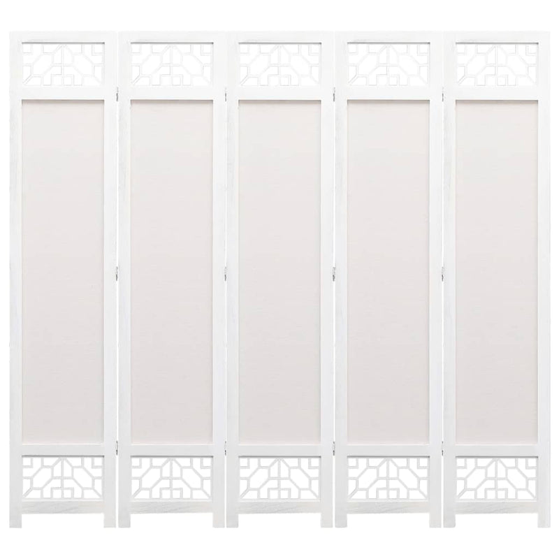 5-Panel Room Divider Cream 175x165 cm Fabric