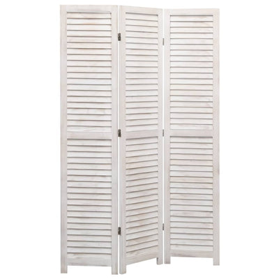 3-Panel Room Divider White 105x165 cm Wood