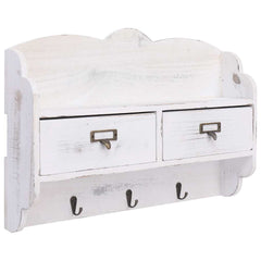 vidaXL Coat Rack | White | Paulownia and Poplar Wood | Medium | Wall Mounted 1