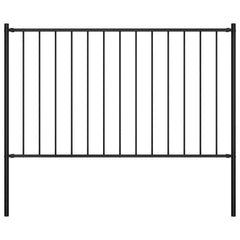 vidaXL Fence Panel Woerden with Posts Steel 1.7x0.75 m Black 1