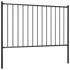 vidaXL Fence Panel Woerden with Posts Steel 1.7x0.75 m Black 2