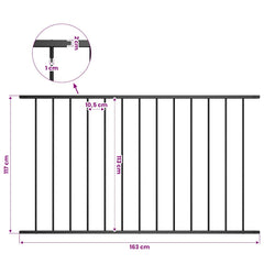 vidaXL Fence Panel "Woerden" Powder-coated Steel 163x117 cm Black 4
