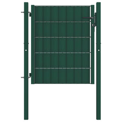 Fence Gate PVC and Steel Green 100 x 100 cm