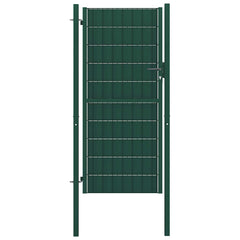 Fence Gate PVC and Steel Green 100 x 124 cm