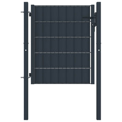 Fence Gate PVC and Steel Anthracite 100 x 81 cm