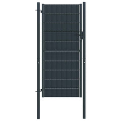 Fence Gate PVC and Steel Anthracite 100 x 204 cm