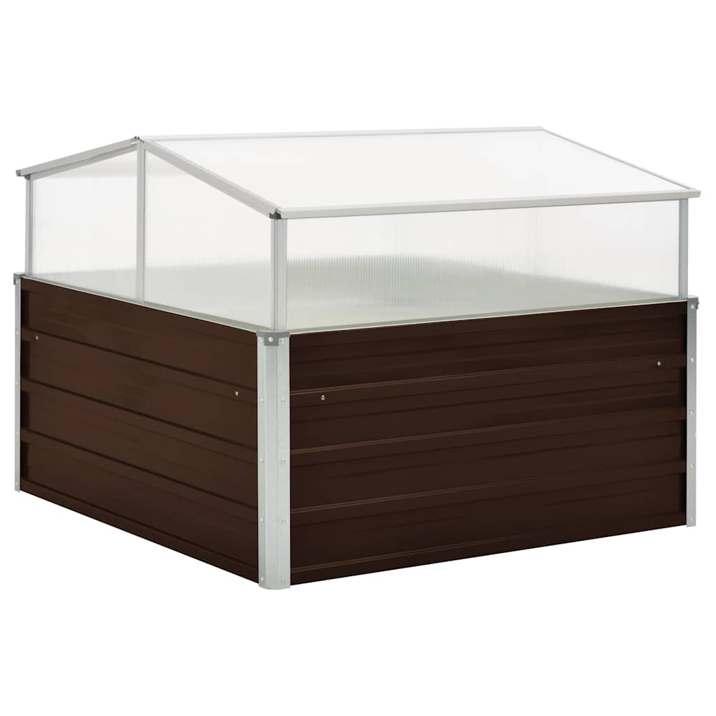 Greenhouse 100x100x85 cm Galvanised Steel Brown