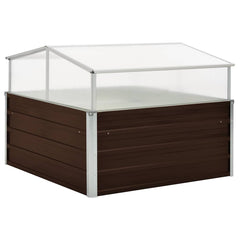 Greenhouse 100x100x85 cm Galvanised Steel Brown