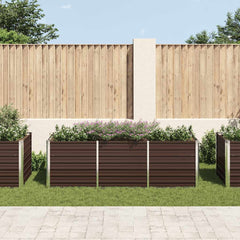 vidaXL Raised Bed | Brown | Galvanised Steel | 240x80x77 cm 3