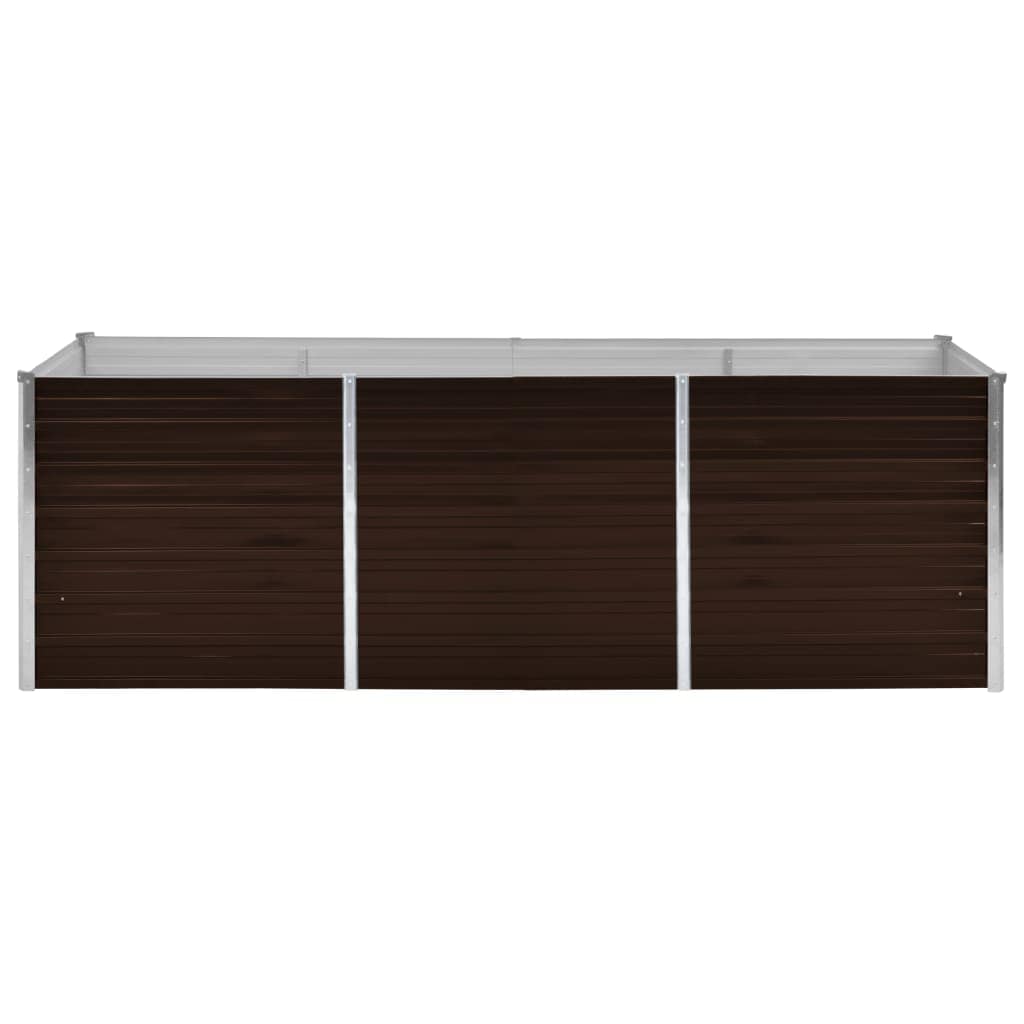 vidaXL Raised Bed | Brown | Galvanised Steel | 240x80x77 cm 4