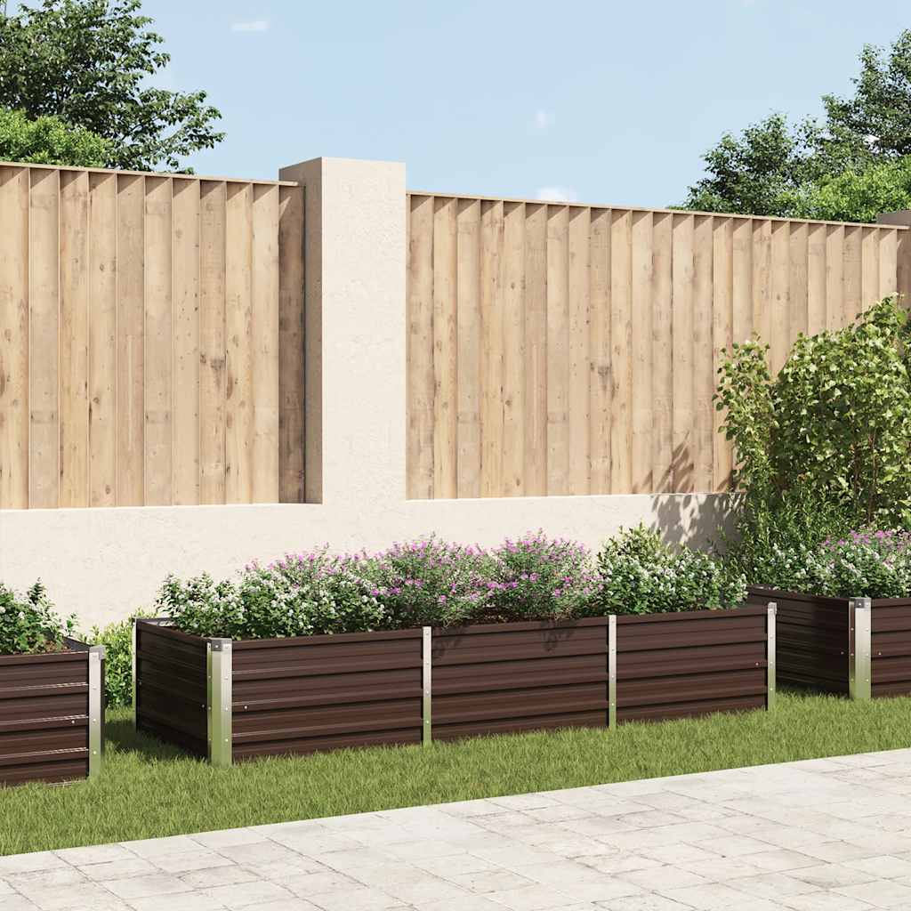 vidaXL Raised Bed | Brown | Galvanized steel | Large | Durable | Raised Bed 1
