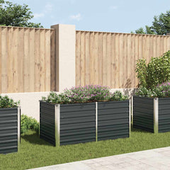 vidaXL Garden Raised Bed Anthracite Galvanised Steel