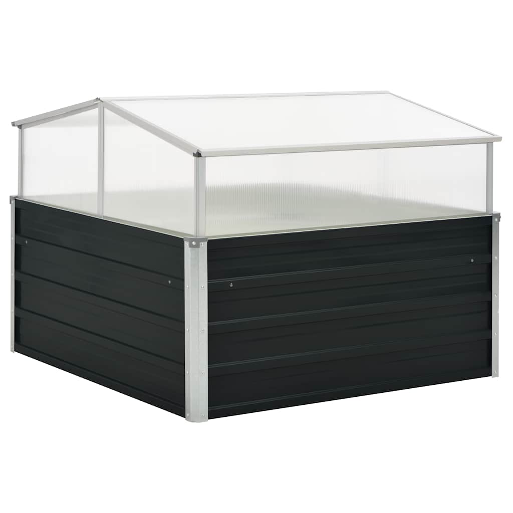 Greenhouse 100x100x85 cm Galvanised Steel Anthracite
