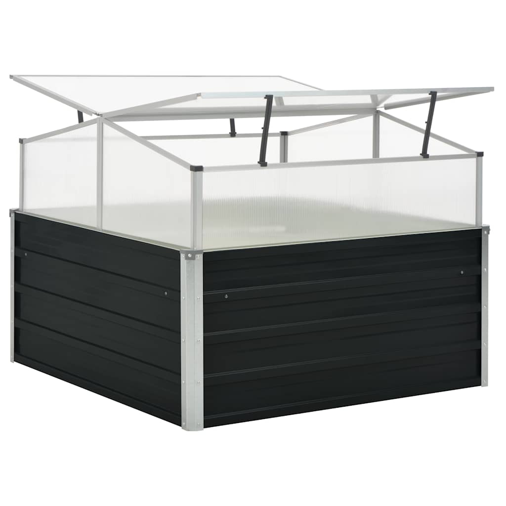 Greenhouse 100x100x85 cm Galvanised Steel Anthracite
